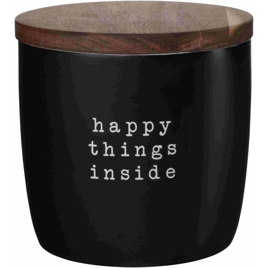 ASA Selection Hey! Happy Things Inside Opbevaringskrukke H14,5 cm, Mat Sort
