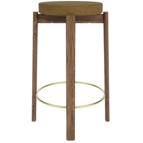 Audo Copenhagen Passage Bordskammel H66 cm, Valnd/Guld Bouclé