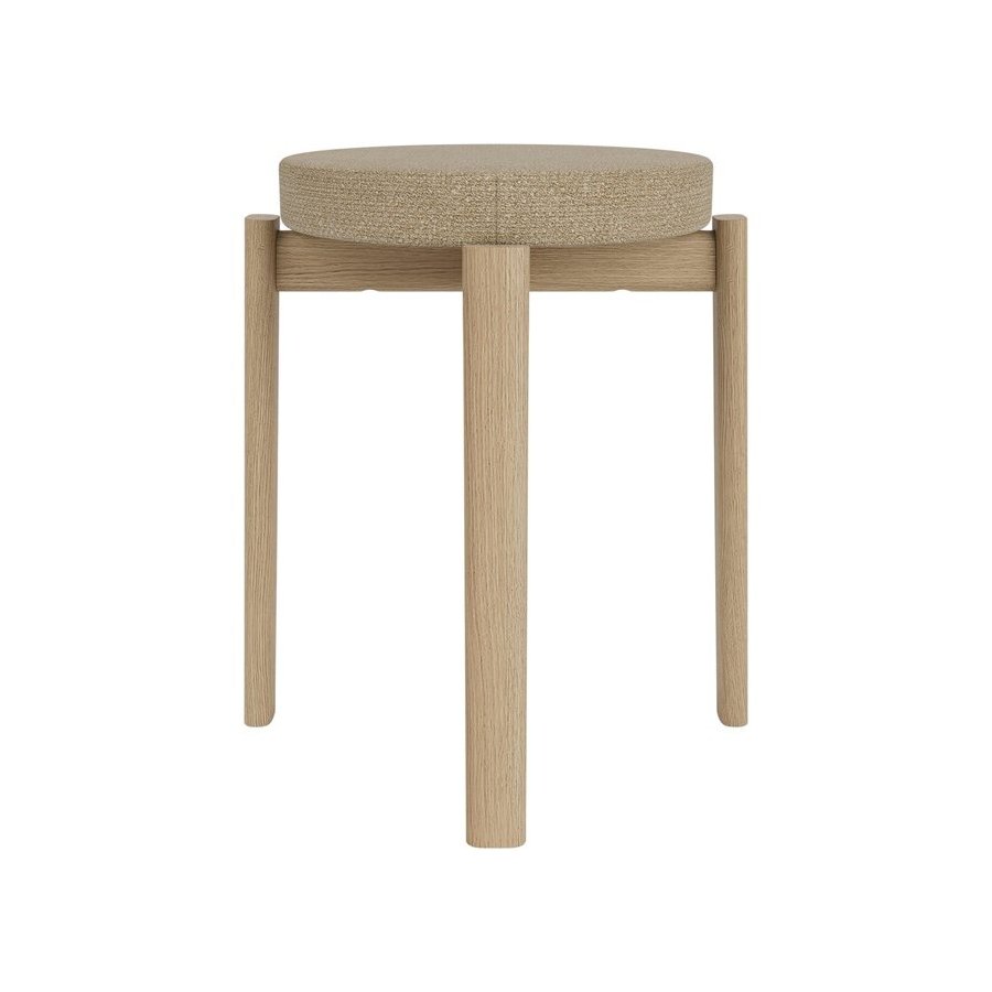 Audo Passage Hocker H47,5 cm, Eiche/Beige Boucl