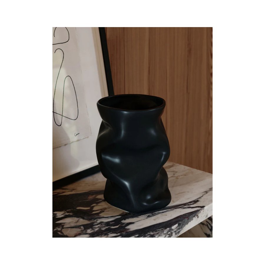 Audo Collapse Vase H20 cm, Schwarz