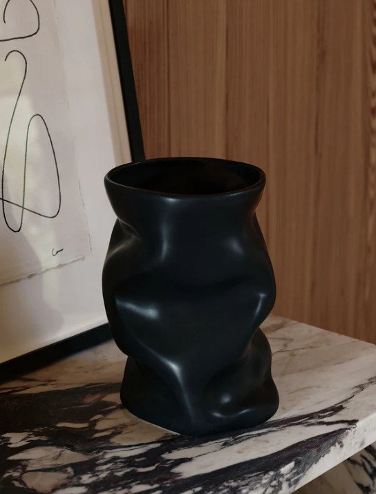 Audo Collapse Vase H20 cm, Schwarz