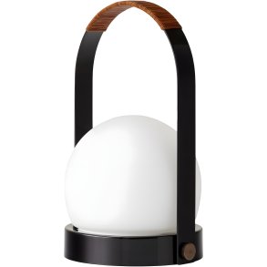 Audo Copenhagen Carrie Akku-Tischlampe H24,5 cm, Schwarz/Leder