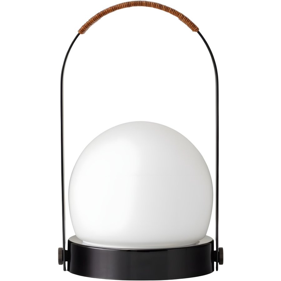Audo Copenhagen Carrie Akku-Tischlampe H24,5 cm, Schwarz/Leder