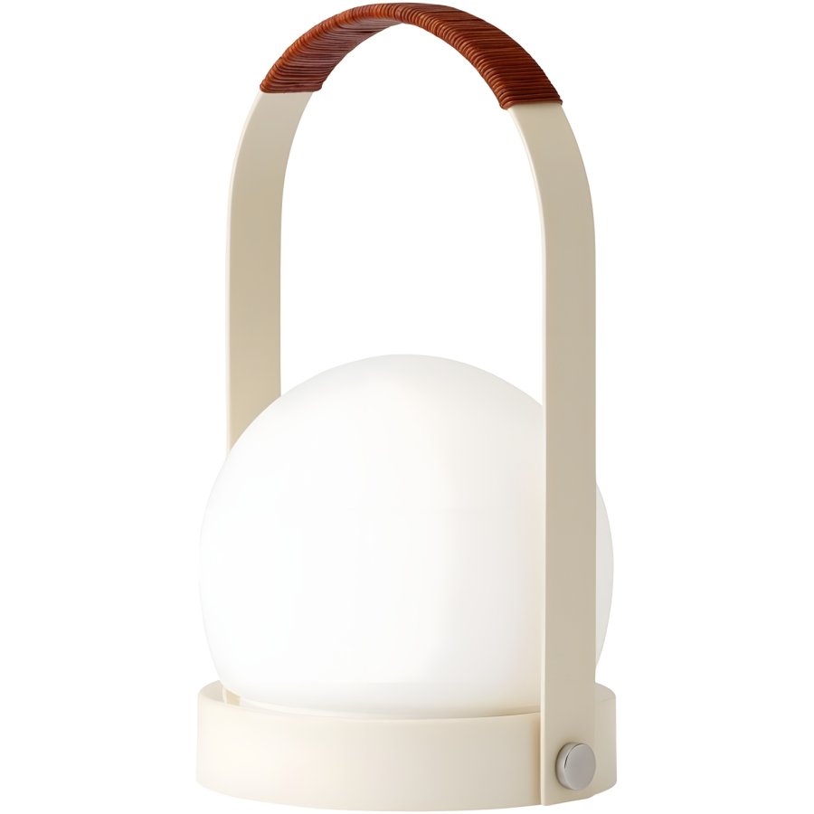 Audo Copenhagen Carrie Akku-Tischlampe H24,5 cm, Elfenbein/Leder