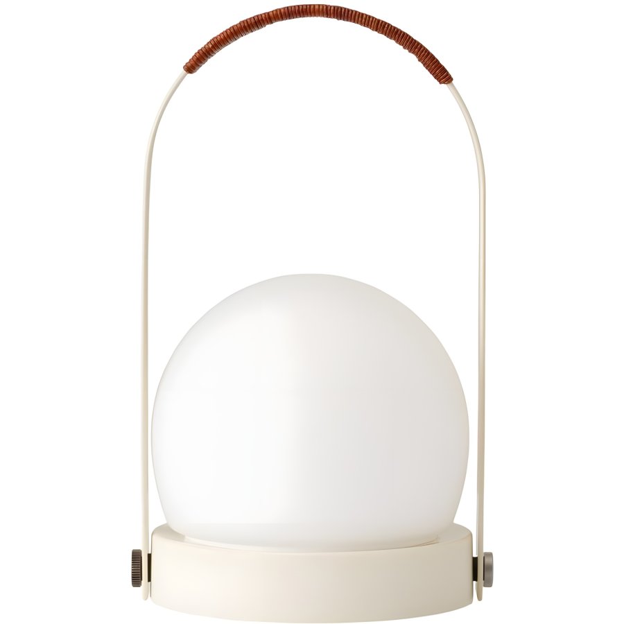 Audo Copenhagen Carrie Akku-Tischlampe H24,5 cm, Elfenbein/Leder