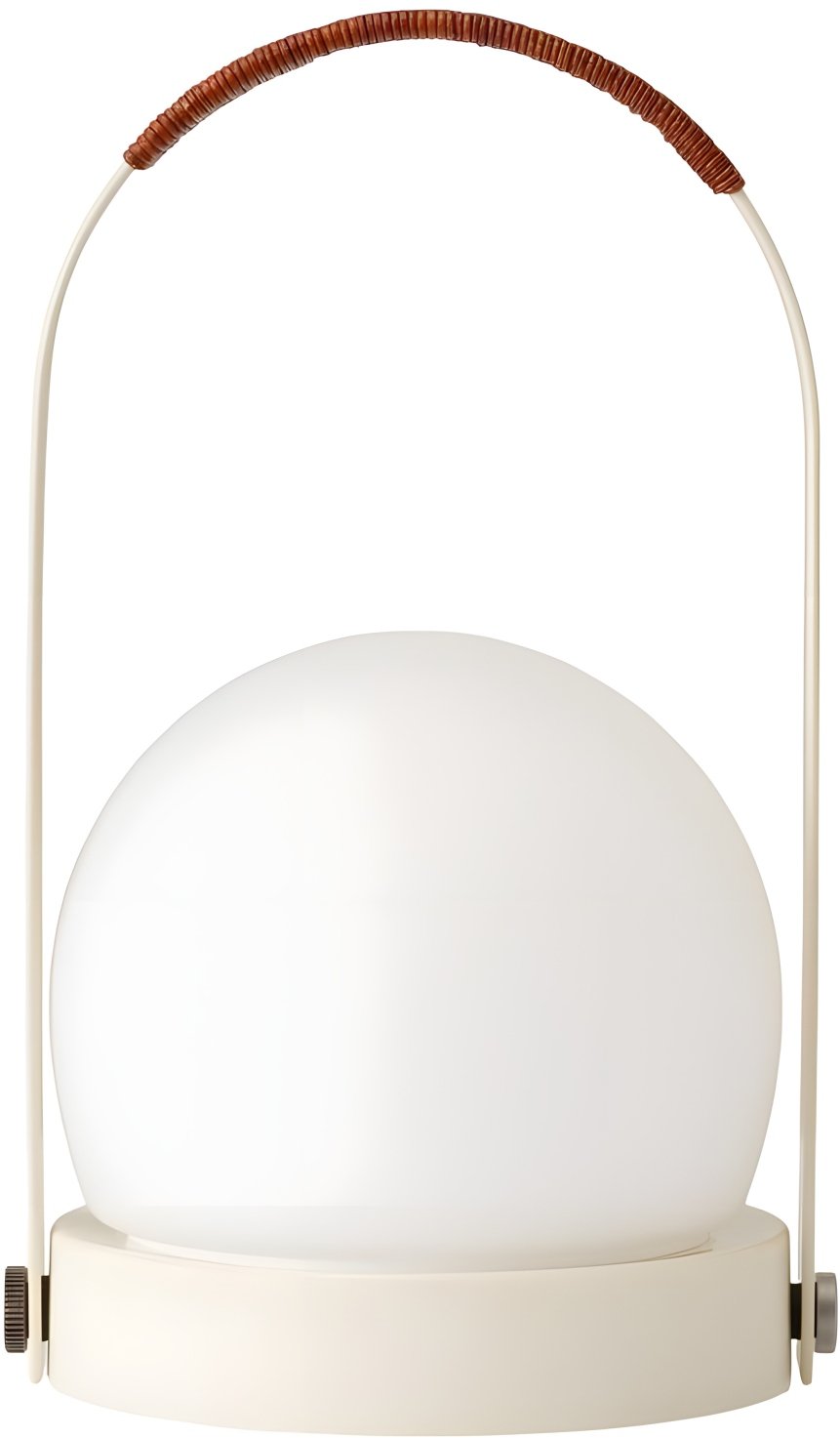 Audo Copenhagen Carrie Akku-Tischlampe H24,5 cm, Elfenbein/Leder
