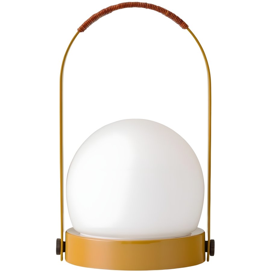 Audo Copenhagen Carrie Akku-Tischlampe H24,5 cm, Goldbraun/Leder