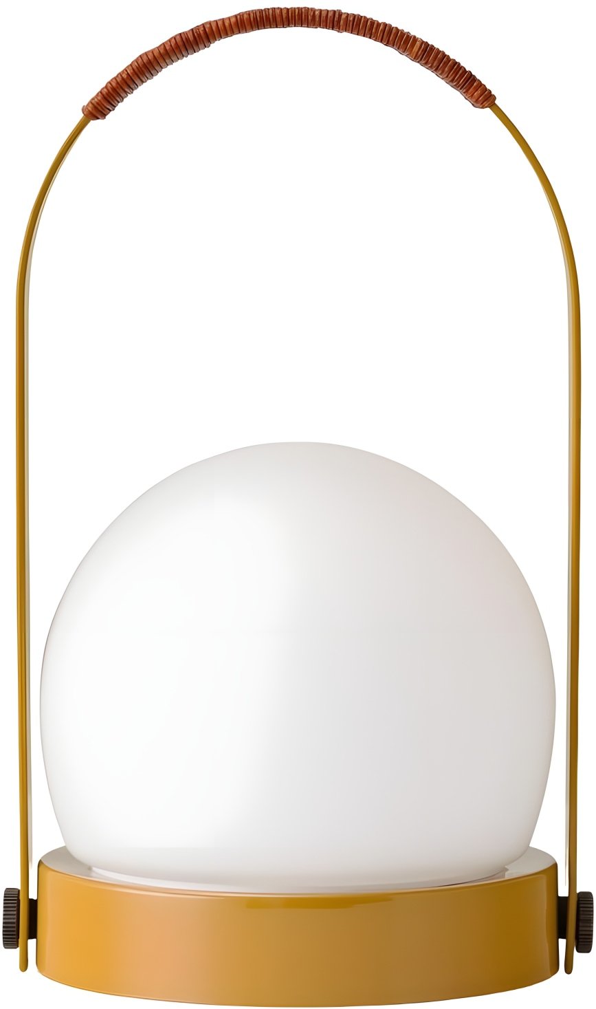 Audo Copenhagen Carrie Akku-Tischlampe H24,5 cm, Goldbraun/Leder