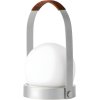Audo Copenhagen Carrie Tr�dl�s Bordlampe H24,5 cm, B�rstet/L�der