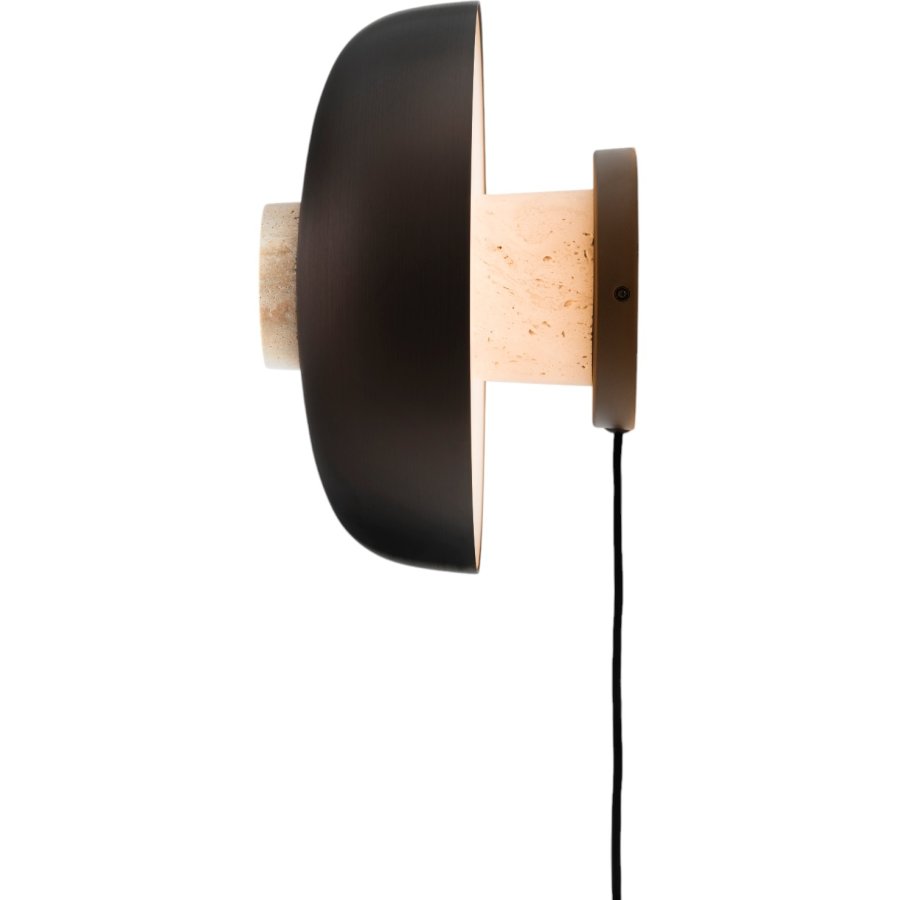 Audo Copenhagen Reverse Vglampe m. Ledning 24 cm, Beige/Bruneret Messing