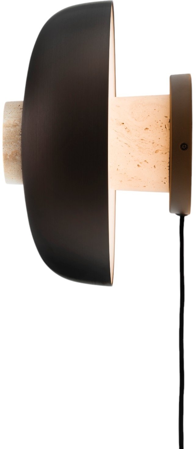 Audo Copenhagen Reverse Vglampe m. Ledning 24 cm, Beige/Bruneret Messing