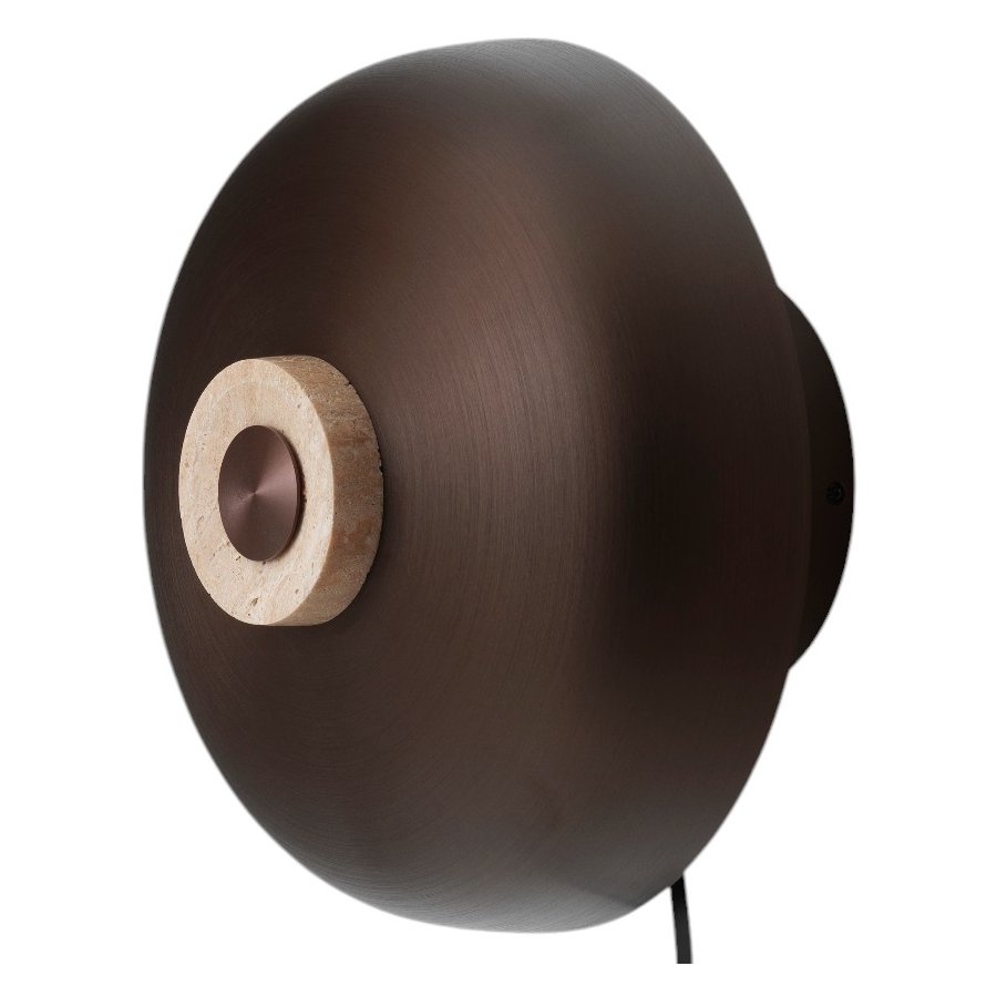 Audo Copenhagen Reverse Vglampe m. Ledning 24 cm, Beige/Bruneret Messing