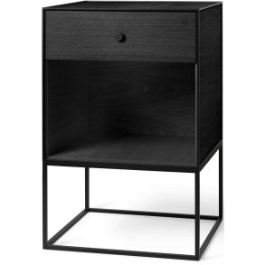 Audo Copenhagen Frame 49 Beistelltisch mit Schublade H77 cm, Schwarz Gebeizte Esche