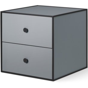Audo Copenhagen Frame 35 Modul Regal mit 2 Schubladen 35x35 cm, Dunkelgrau