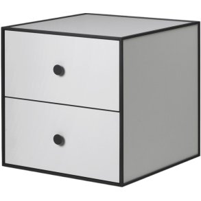 Audo Copenhagen Frame 35 Modul Regal mit 2 Schubladen 35x35 cm, Hellgrau