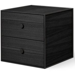 Audo Copenhagen Frame 35 Modul Reol m. 2 Skuffer 35x35 cm, Sortbejdset Ask
