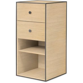 Audo Copenhagen Frame 70 Modul Schrank mit 2 Schubladen 70x35 cm, Eiche