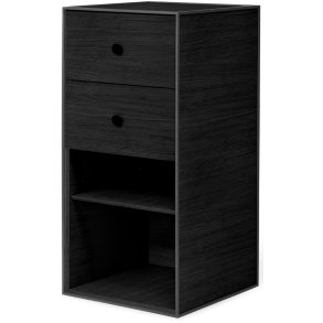 Audo Copenhagen Frame 70 Modul Schrank mit 2 Schubladen 70x35 cm, Schwarz Gebeizte Esche