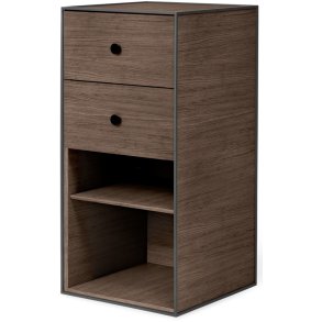 Audo Copenhagen Frame 70 Modul Schrank mit 2 Schubladen 70x35 cm, Eiche ger�uchert