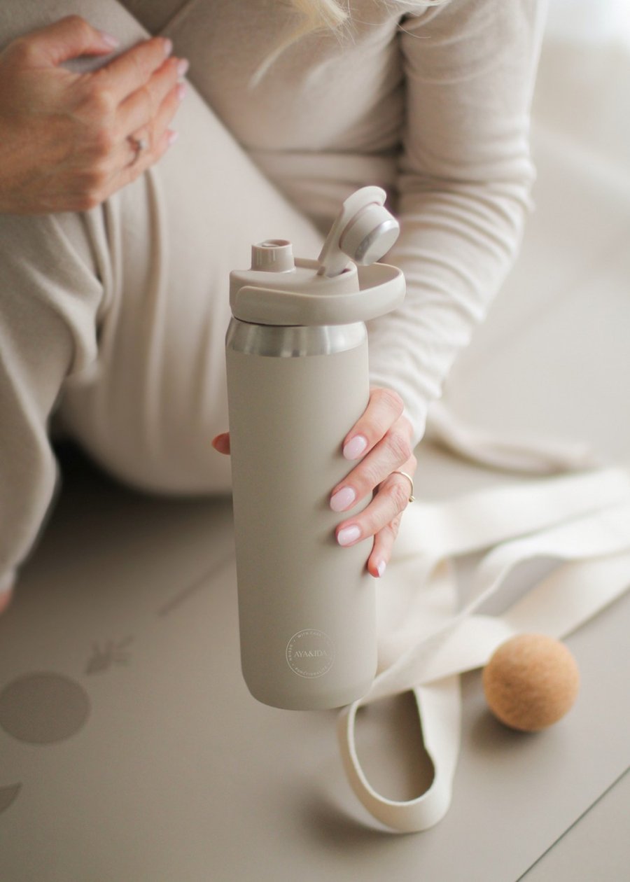 AYA&IDA Sports Drikkeflaske 700 ml, Cream Beige