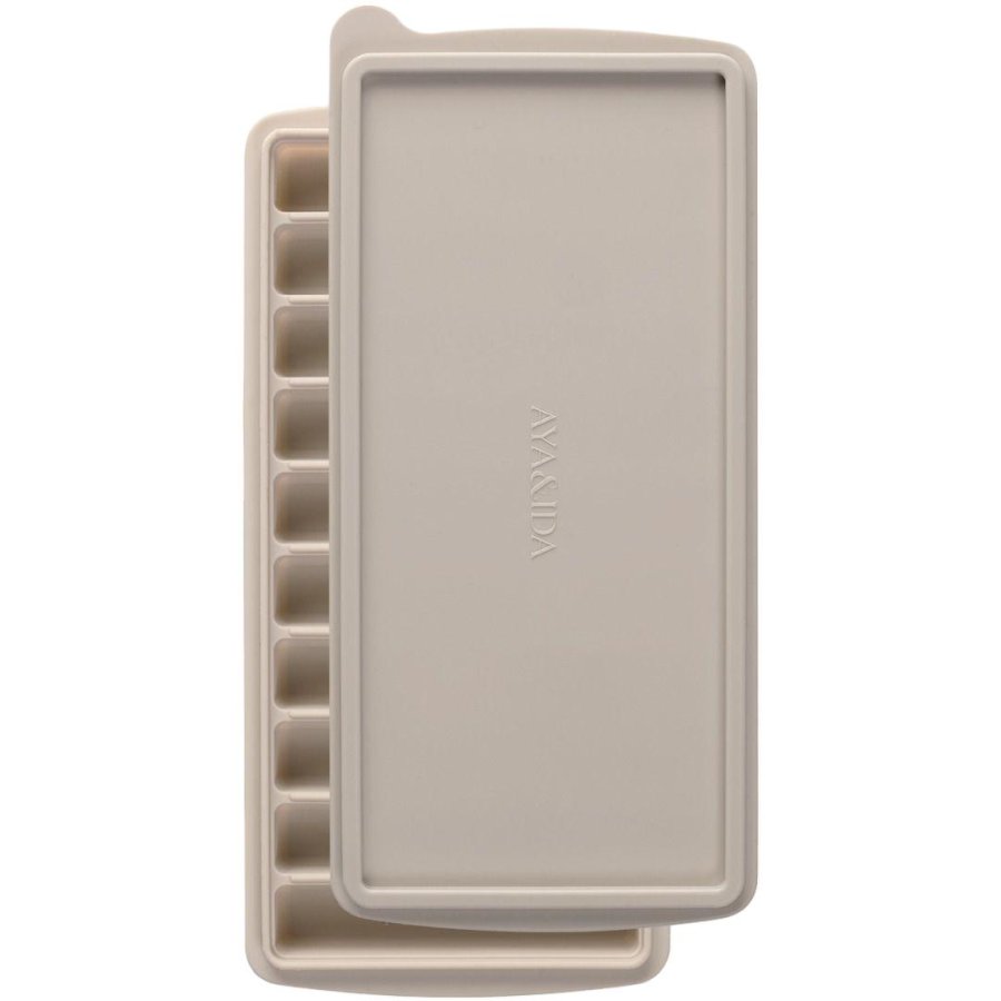 AYA&IDA Eisw�rfelform mit Deckel 11x23,5 cm, Cream Beige