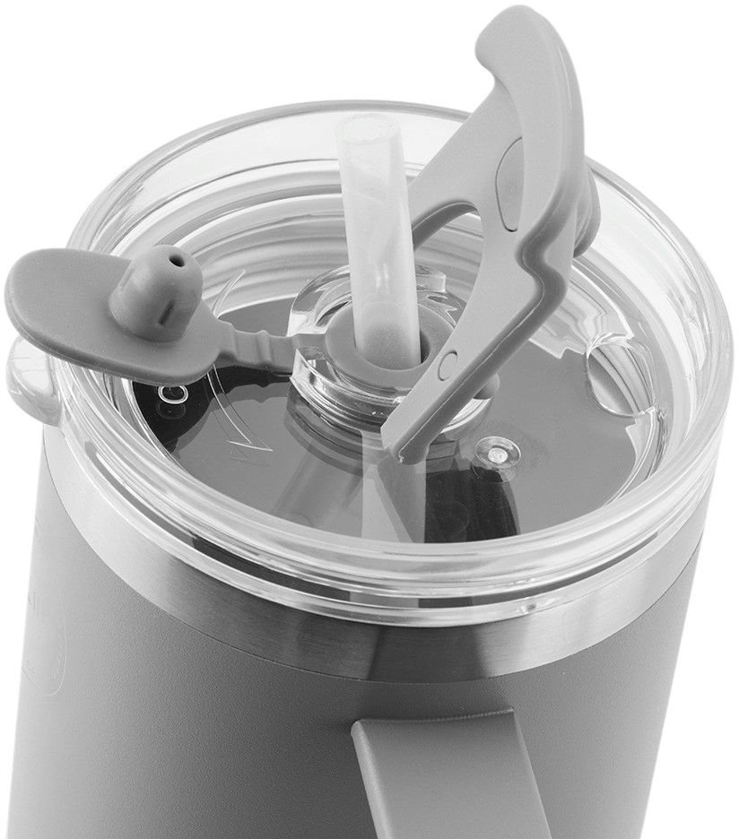 AYA&IDA Thermobecher mit Strohhalm, Light Grey