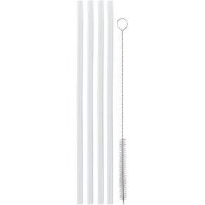 AYA&IDA Stroh m. Reinigungsbürste für Thermocup 4er Set, Klar