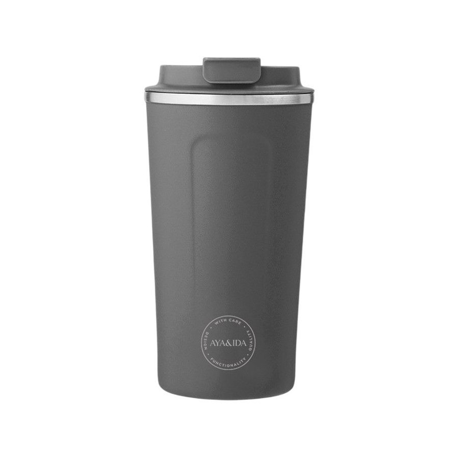 AYA&IDA CUP2GO Thermosbecher 500 ml, Dunkel Grau