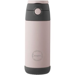 AYA&IDA Kids Trinkflasche mit Strohhalm 350 ml, Soft Rose