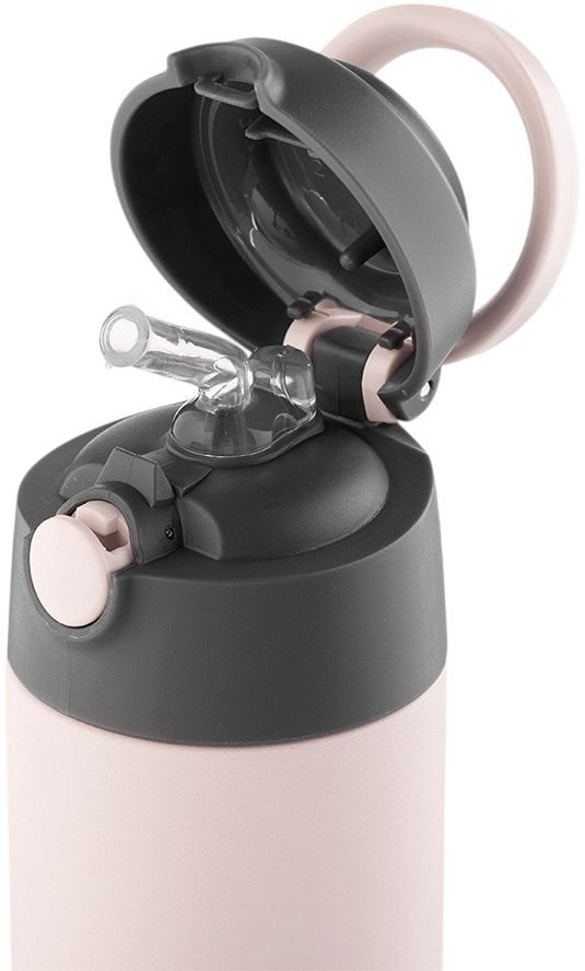 AYA&IDA Kids Trinkflasche mit Strohhalm 350 ml, Soft Rose