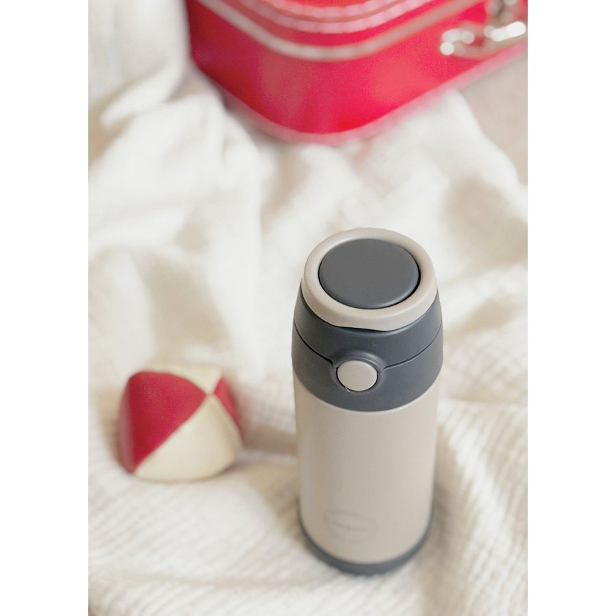 AYA&IDA Kids Trinkflasche mit Strohhalm 350 ml, Cream Beige