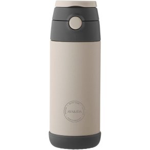 AYA&IDA Kids Trinkflasche mit Strohhalm 350 ml, Cream Beige