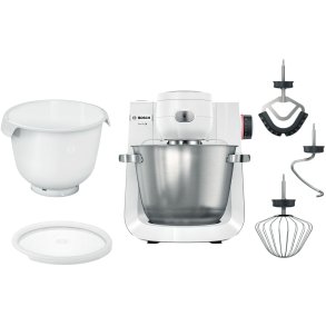 Bosch Serie 6 Kkkenmaskine 1600W inkl. 4 stk. Tilbehr, Hvid/Rustfrit Stl