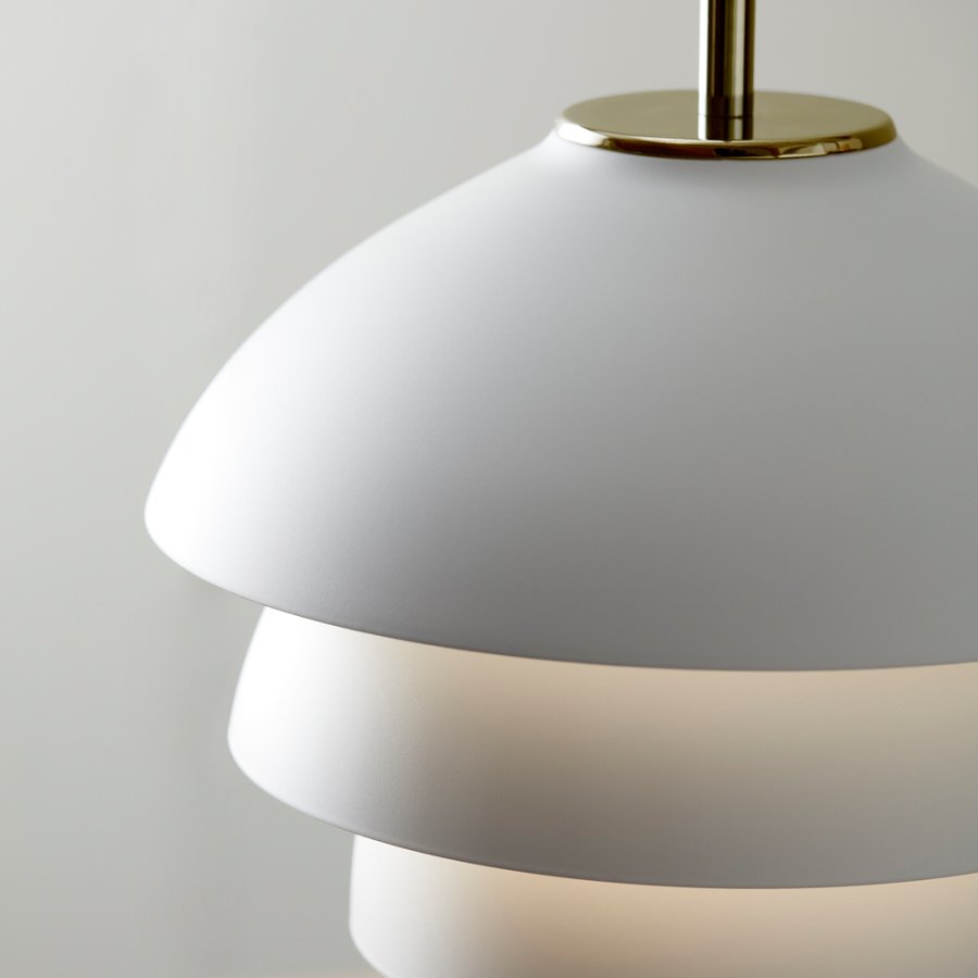 Belid Valencia Pendelleuchte 32 cm, Mattwei/Messing