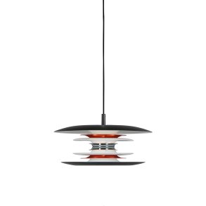 Belid Diablo Pendel Ø30 cm, Mat Sort/Blank Rød