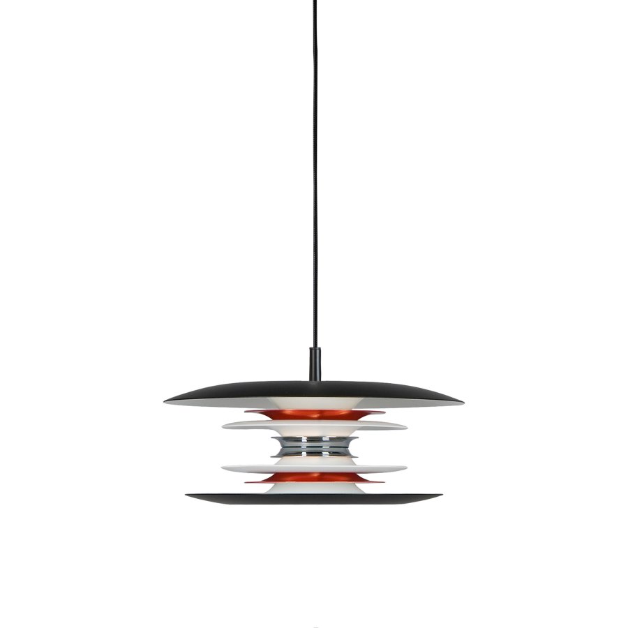 Belid Diablo Pendelleuchte 30 cm, Mattschwarz/Rot glnzend