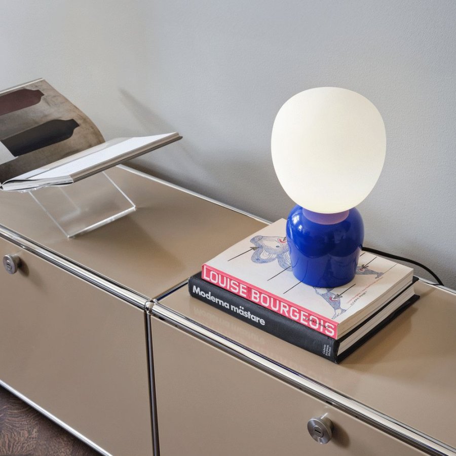 Belid Buddy Tischlampe H33,5 cm, Blau/Opal