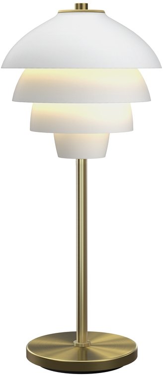 Belid Valencia Tischleuchte H41 cm, Mattwei/Messing