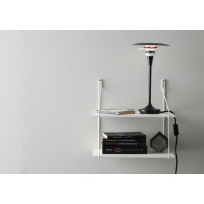 Belid Diablo Bordlampe H35,3 cm, Mat Sort/Blank Rød