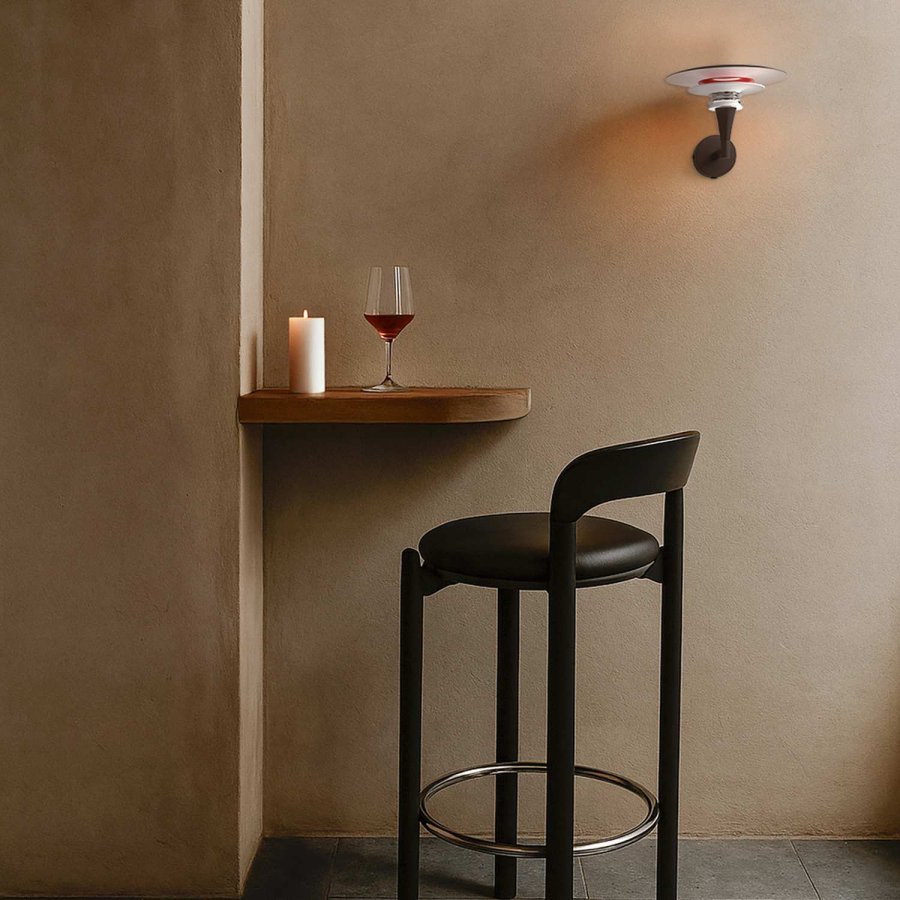 Belid Diablo Wandleuchte 20,8 cm, Mattschwarz/Glnzend Rot