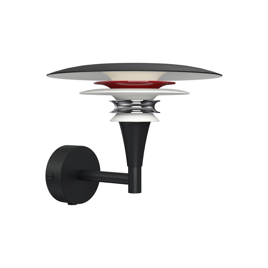 Belid Diablo Wandleuchte 20,8 cm, Mattschwarz/Glnzend Rot