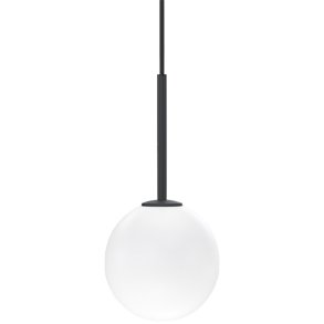 Herstal Ballon Pendelleuchte 14 cm, Mattschwarz/Opal