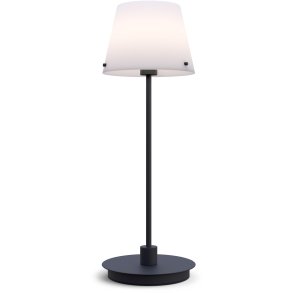 Herstal Gil il Grande Tischlampe H37 cm, Schwarz/Opalglas