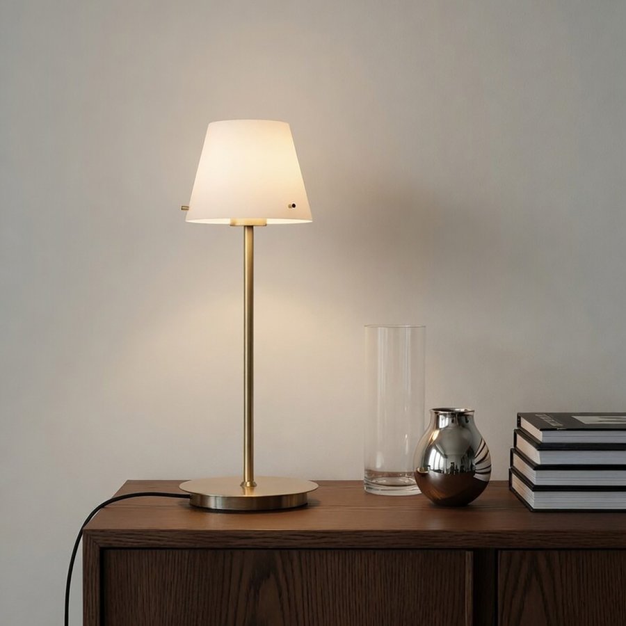 Herstal Gil Bordlampe H33,5 cm, Satin Messing