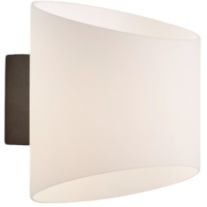 Herstal Evoke Ovale Wandleuchte 18 cm, Anthrazit/Opal