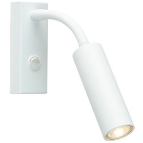 Herstal Pipeline Flex Vglampe 12,5 cm, Mat Hvid