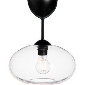 Belid Bullo Deckenleuchte 27 cm, Schwarz/Klarglas