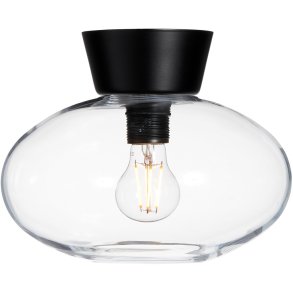 Belid Bullo Deckenleuchte 27 cm, Schwarz/Klarglas