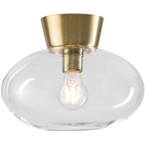 Belid Bullo Plafond Ø27 cm, Messing/Klar Glas