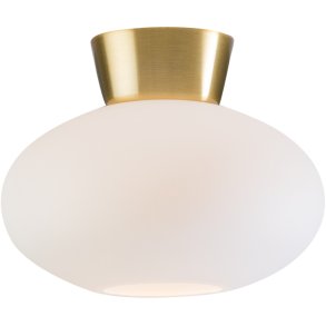 Belid Bullo Deckenleuchte 27 cm, Messing/Opal